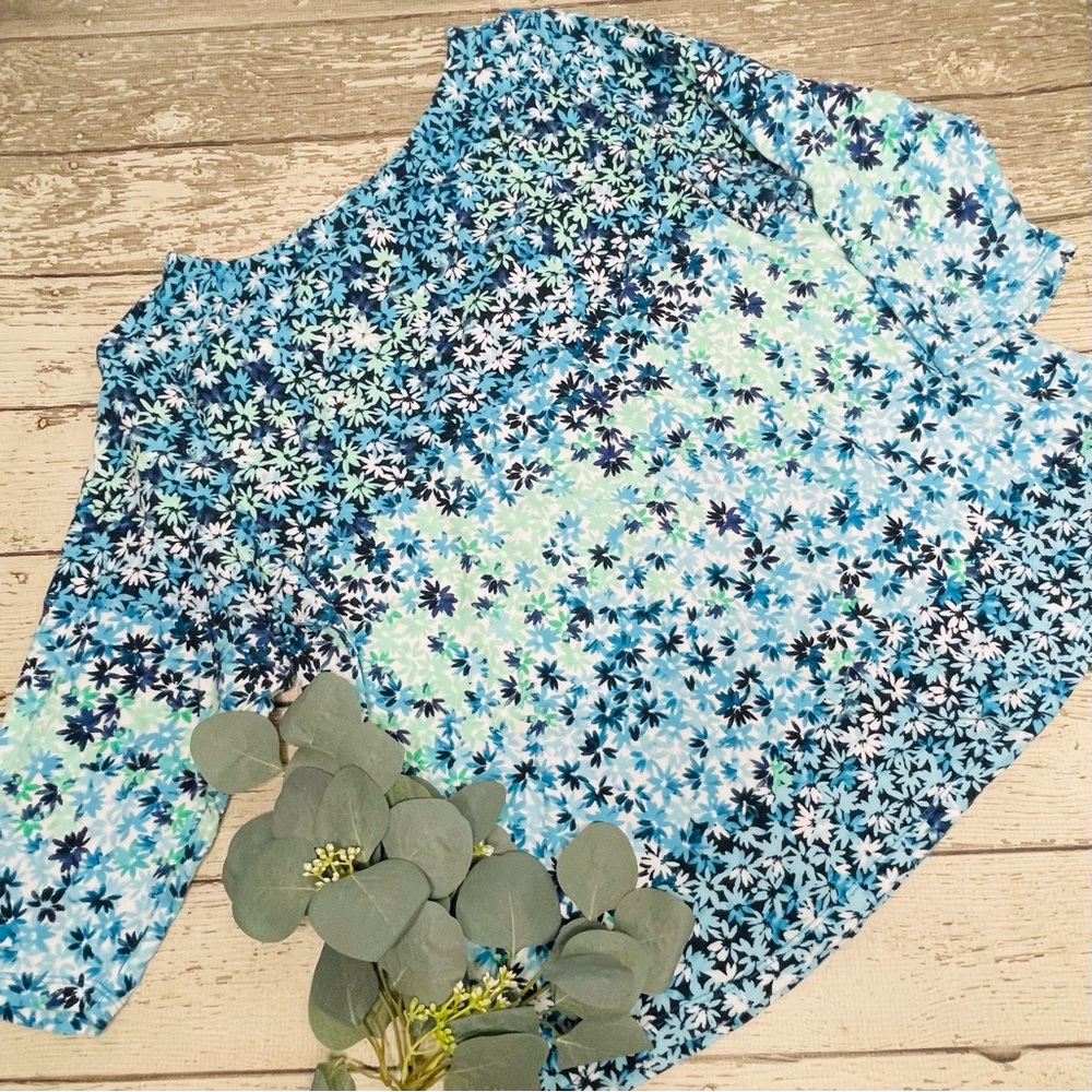 Charter Club Floral 3/4 Sleeve Boat Neck Tee